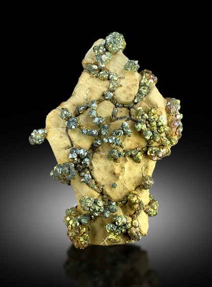 Natural Rainbow Color Pyrite on Limonite, Pyrite Specimen, Raw Mineral, Pyrite Cluster, Mineral Specimen - 603 gram