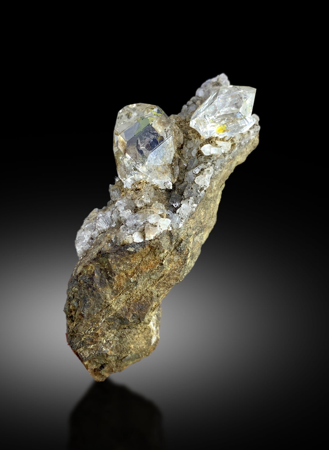 Enhydro Petroleum Quartz Crystals on Matrix, Rare Mineral, Crystal Specimen, Raw Mineral, Quartz Specimen - 69 gram