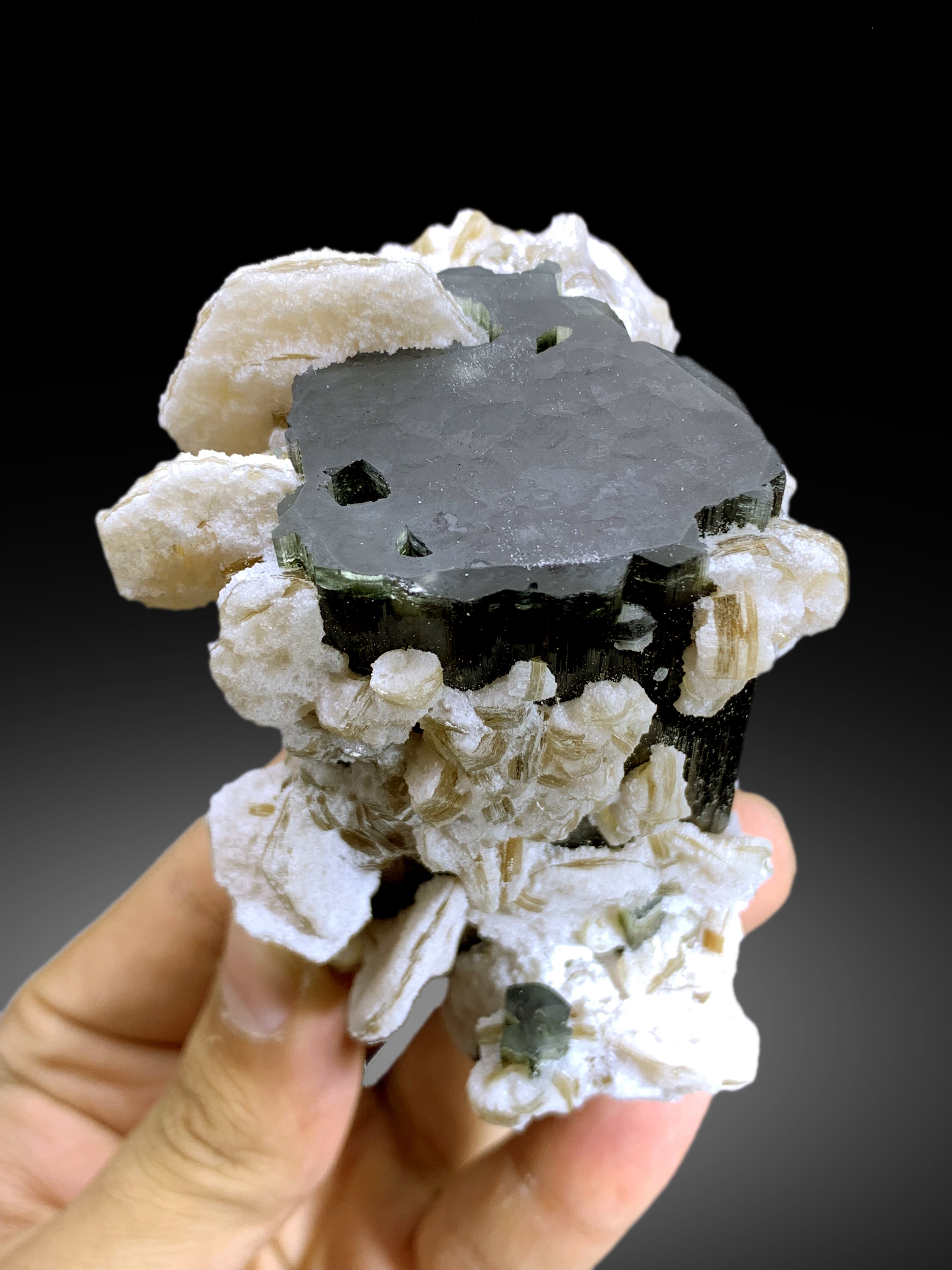 Blue Cap Tourmaline with Lepidolite from Paprok Afghanistan - 295 gram