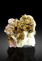 Pink Rose Quartz with Childrenite on Albite from Afghanistan - 85 gram