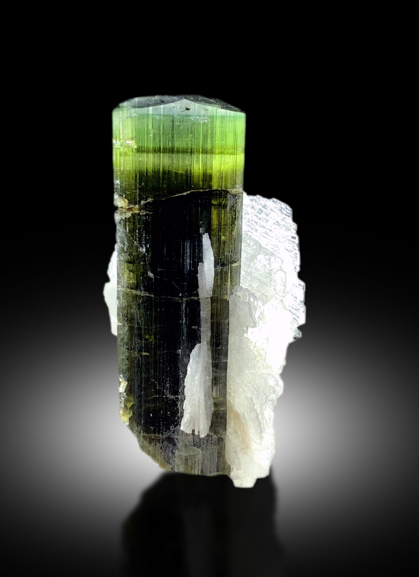 Natural Green Cap Tourmaline with Cleavelandite Albite, Tourmaline Specimen, Tourmaline from Astak Nala Mine Skardu Pakistan - 13 gram