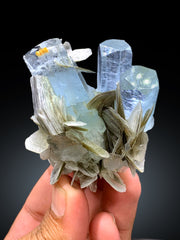 Aquamarine Crystals with Muscovite Mica from Pakistan, 143 gram