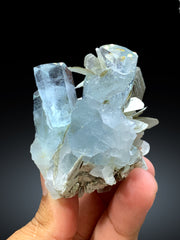 Aquamarine Crystals with Muscovite Mica from Pakistan, 143 gram