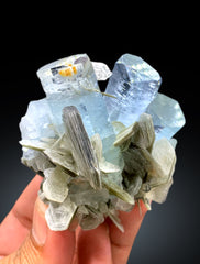 Aquamarine Crystals with Muscovite Mica from Pakistan, 143 gram