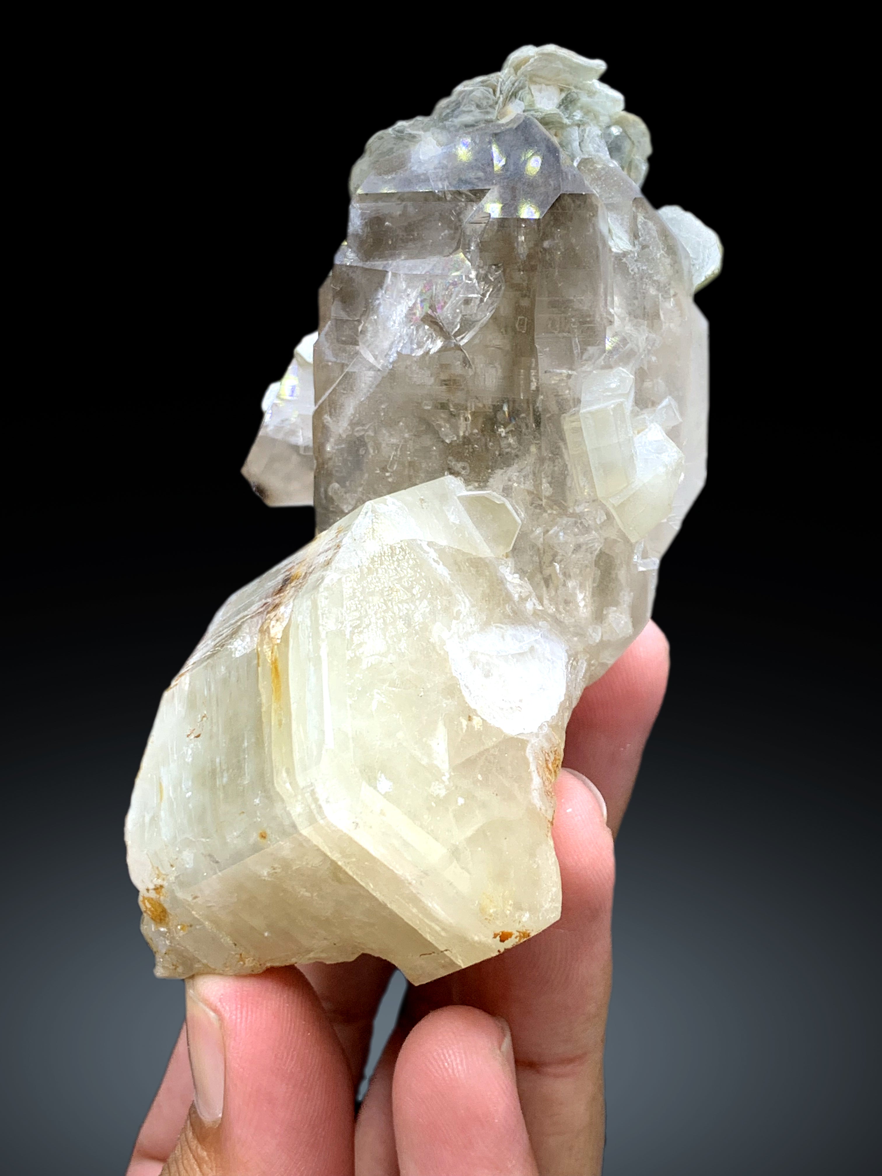 Natural Apatite with Smoky Quartz from Skardu Pakistan - 300 gram