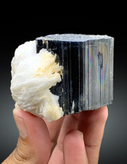 Natural Schorl Black Tourmaline with Cleavelandite Albite from Pakistan - 295 gram