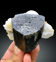 Natural Schorl Black Tourmaline with Cleavelandite Albite from Pakistan - 295 gram