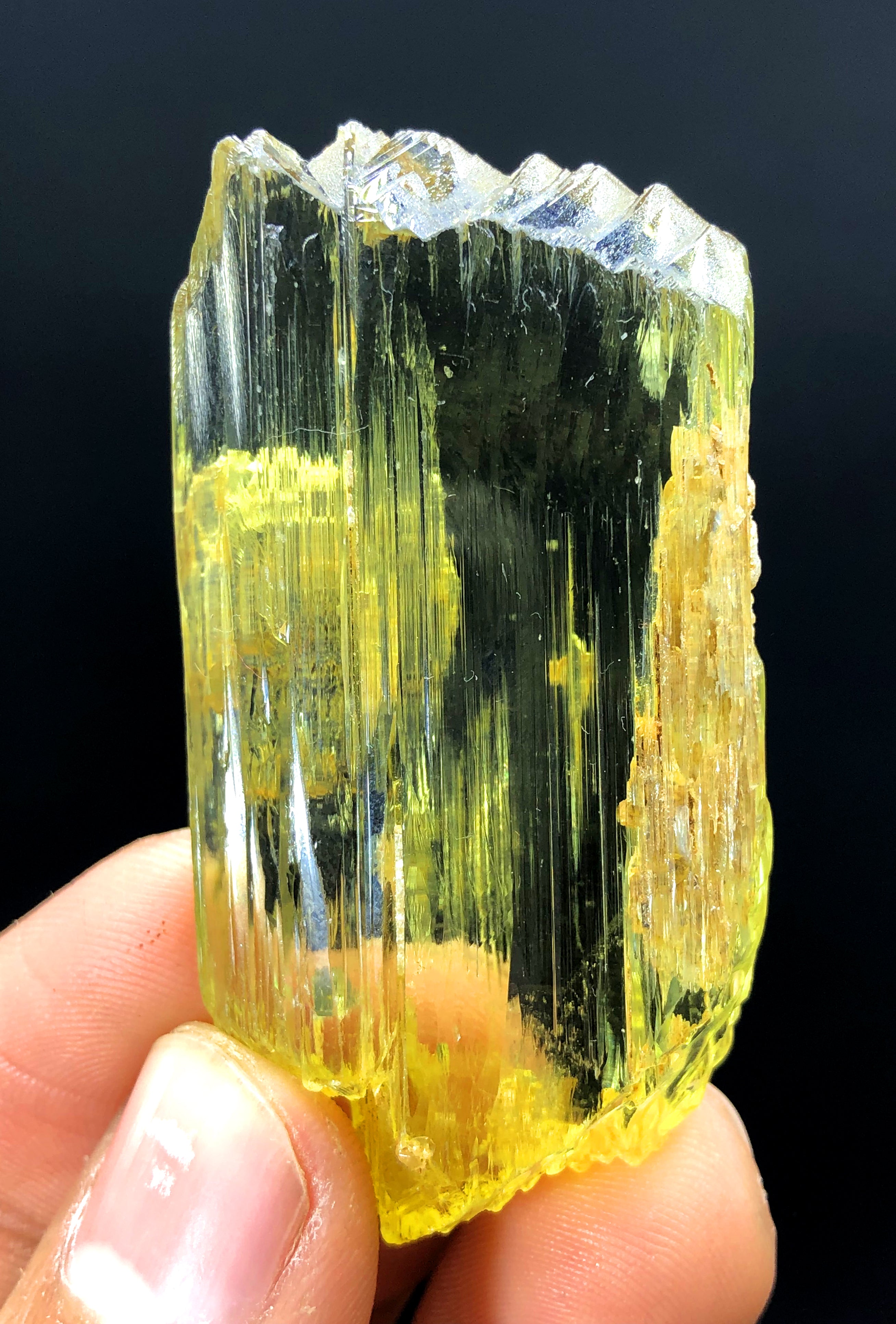 Transparent Yellow Color Triphane Kunzite Crystal, Etched Kunzite, Raw Mineral, Kunzite Crystal from Afghanistan - 34 gram