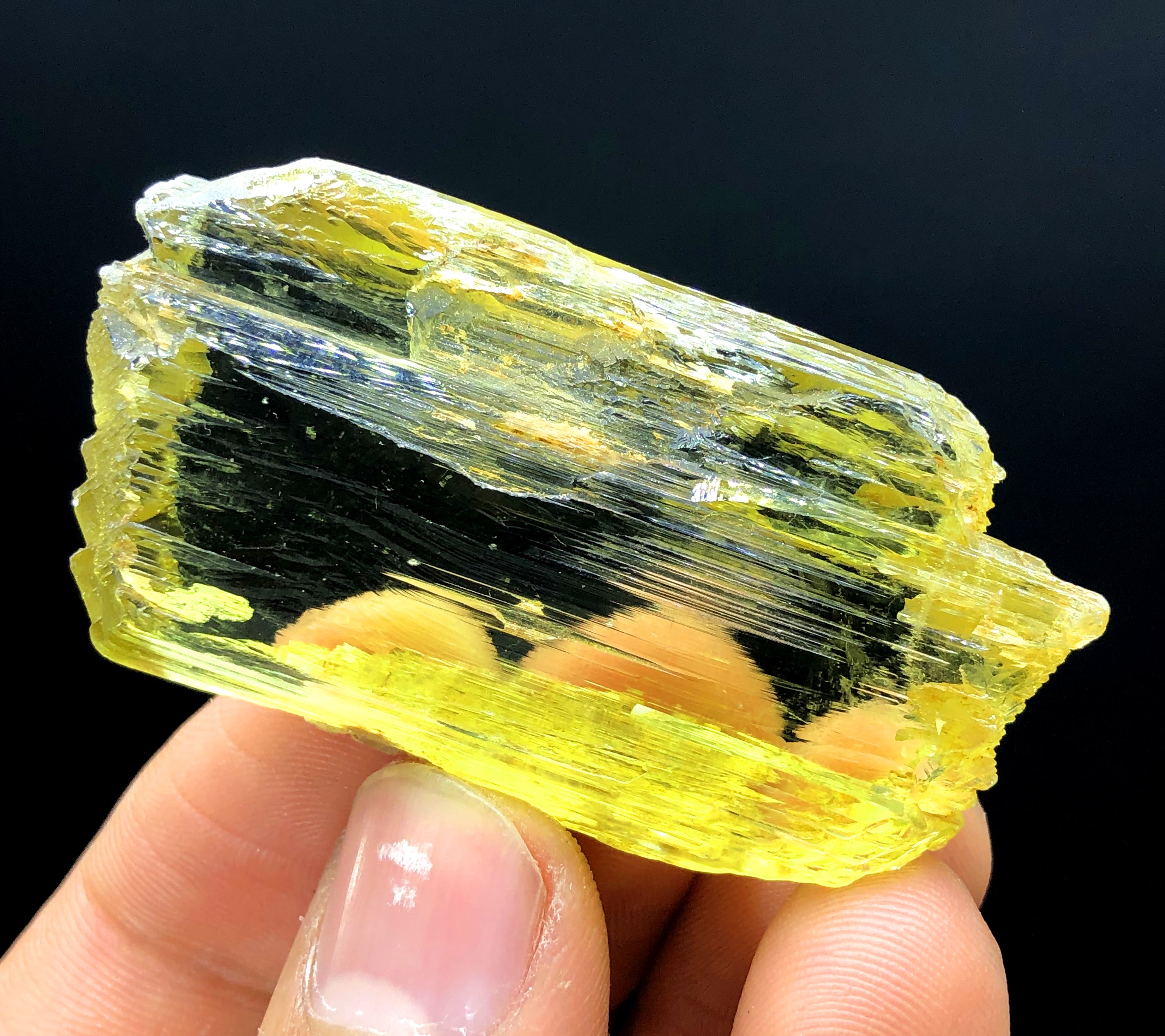 Transparent Yellow Color Triphane Kunzite Crystal, Etched Kunzite, Raw Mineral, Kunzite Crystal from Afghanistan - 34 gram