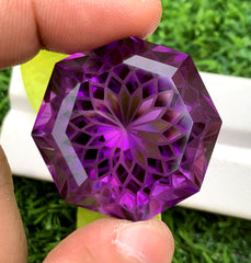 Fancy Flower Cut Purple Color Amethyst Gemstone, Loose Gemstone, Amethyst Faceted Cut Stone - 107.20 CT