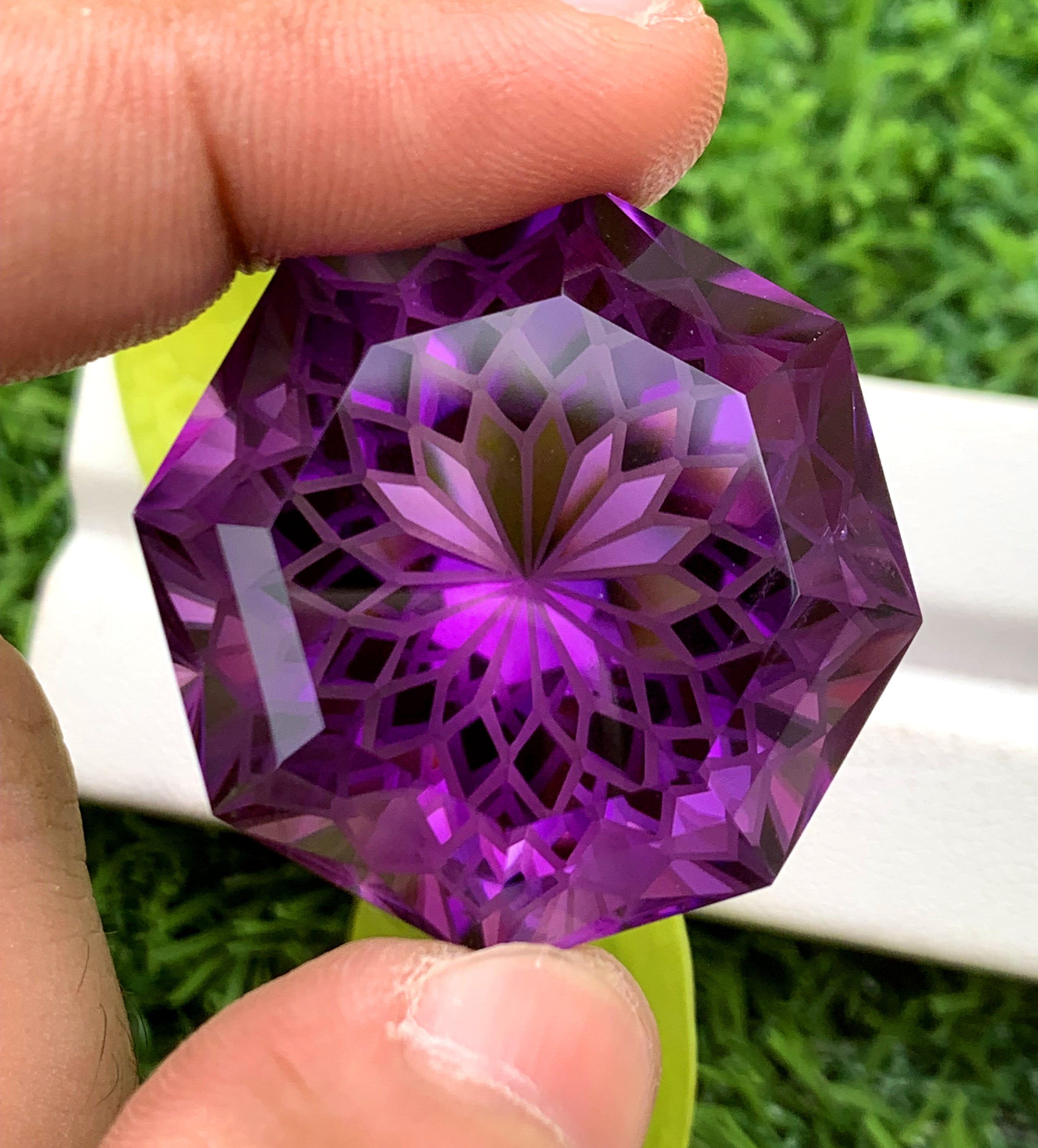 Fancy Flower Cut Purple Color Amethyst Gemstone, Loose Gemstone, Amethyst Faceted Cut Stone - 107.20 CT