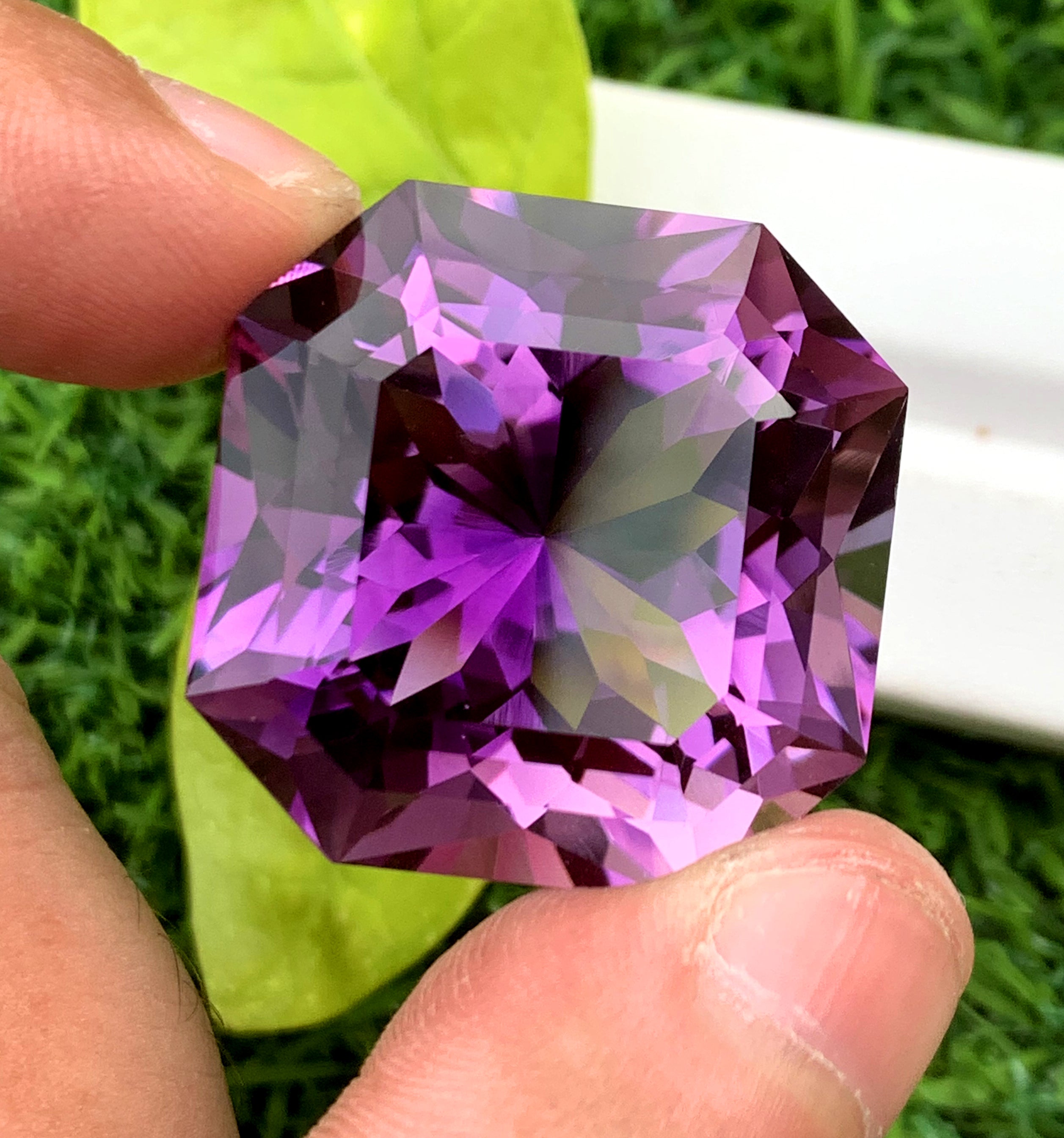 Fancy Asscher Cut Purple Color Amethyst Gemstone, Loose Gemstone, Amethyst Faceted Cut Stone - 82.40 CT