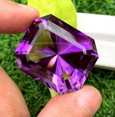 Emerald Fancy Cut Purple Color Amethyst Gemstone, Loose Gemstone, Amethyst Faceted Cut Stone - 123.70 CT