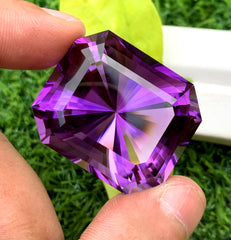 Emerald Fancy Cut Purple Color Amethyst Gemstone, Loose Gemstone, Amethyst Faceted Cut Stone - 123.70 CT