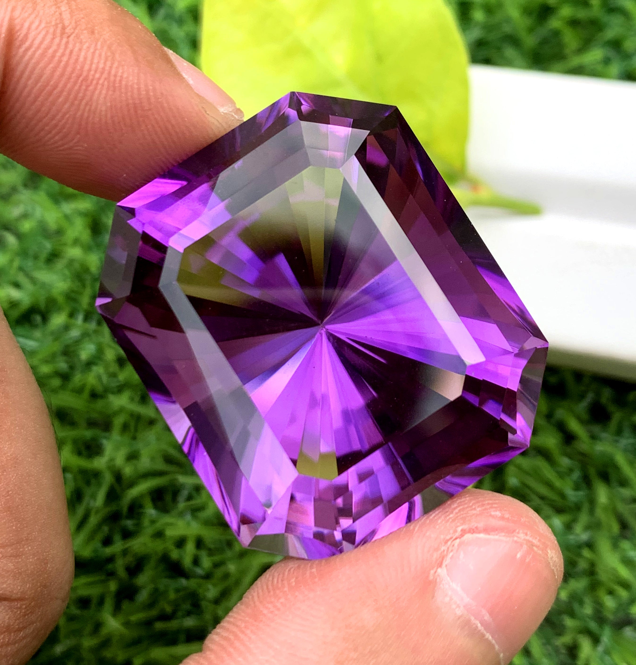 Emerald Fancy Cut Purple Color Amethyst Gemstone, Loose Gemstone, Amethyst Faceted Cut Stone - 123.70 CT