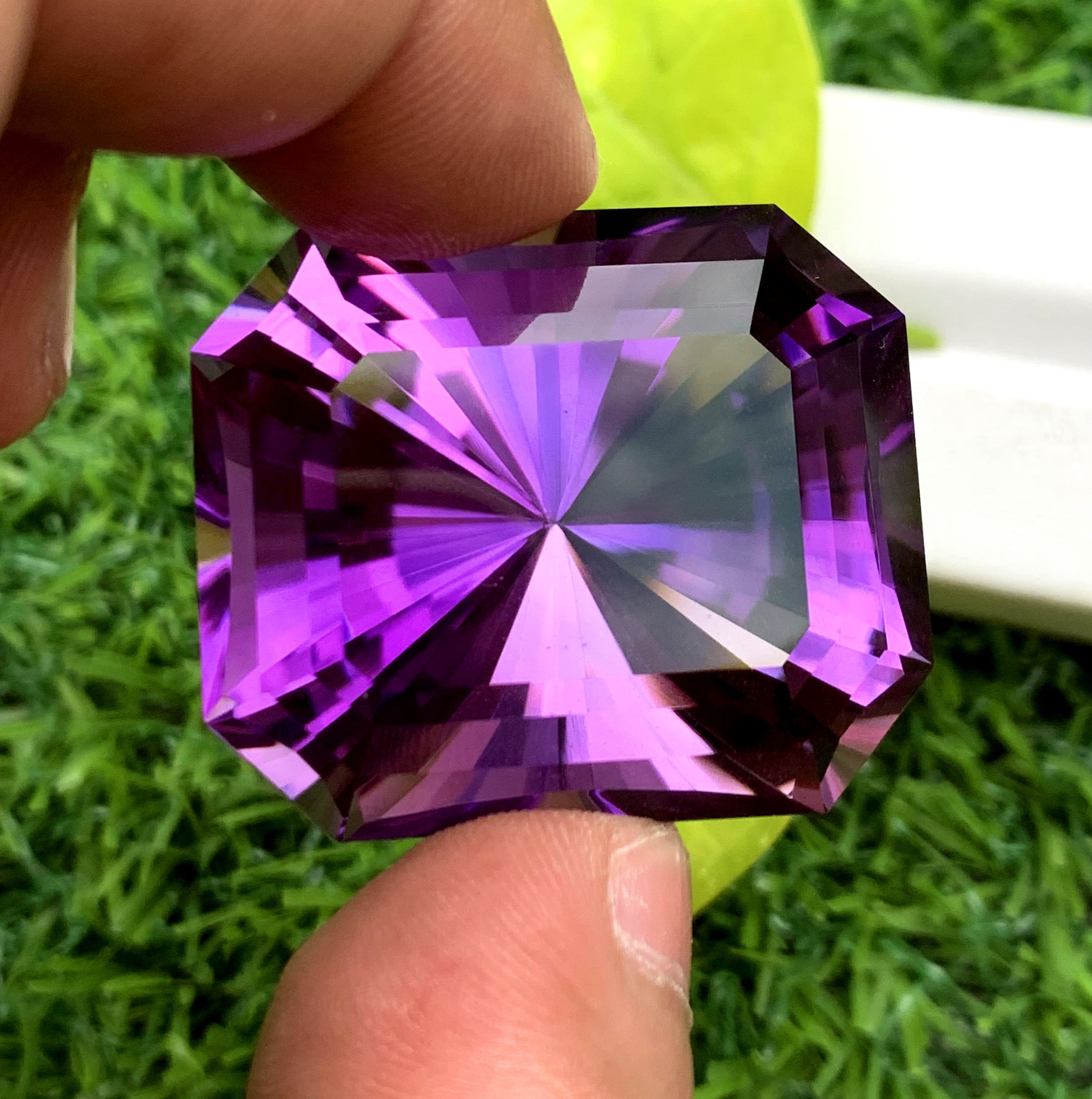 Emerald Fancy Cut Purple Color Amethyst Gemstone, Loose Gemstone, Amethyst Faceted Cut Stone - 123.70 CT