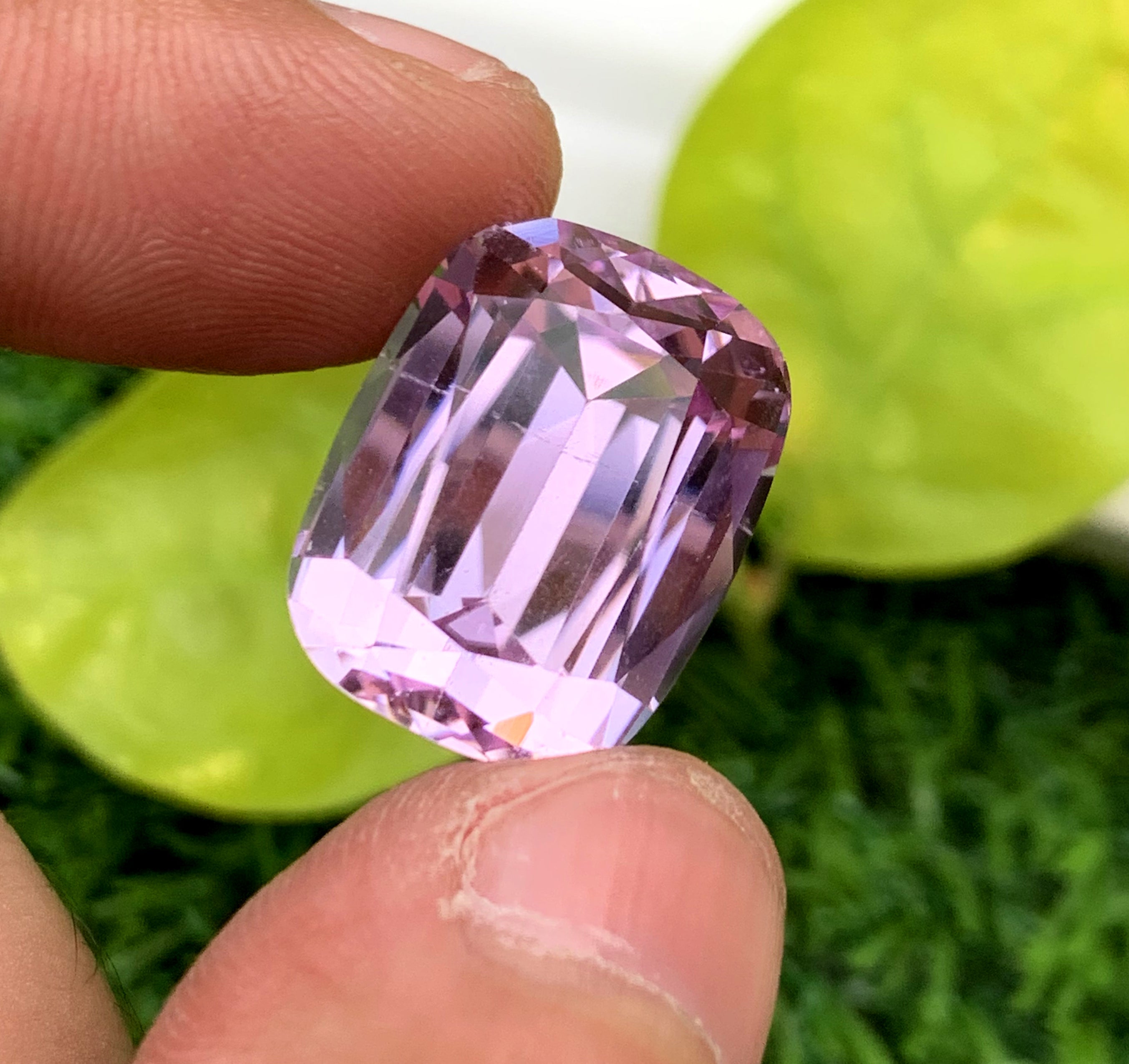 Cusshion Cut Pink Kunzite Gemstone, Loose Gemstone, Kunzite Faceted Cut Stone - 23.49 CT