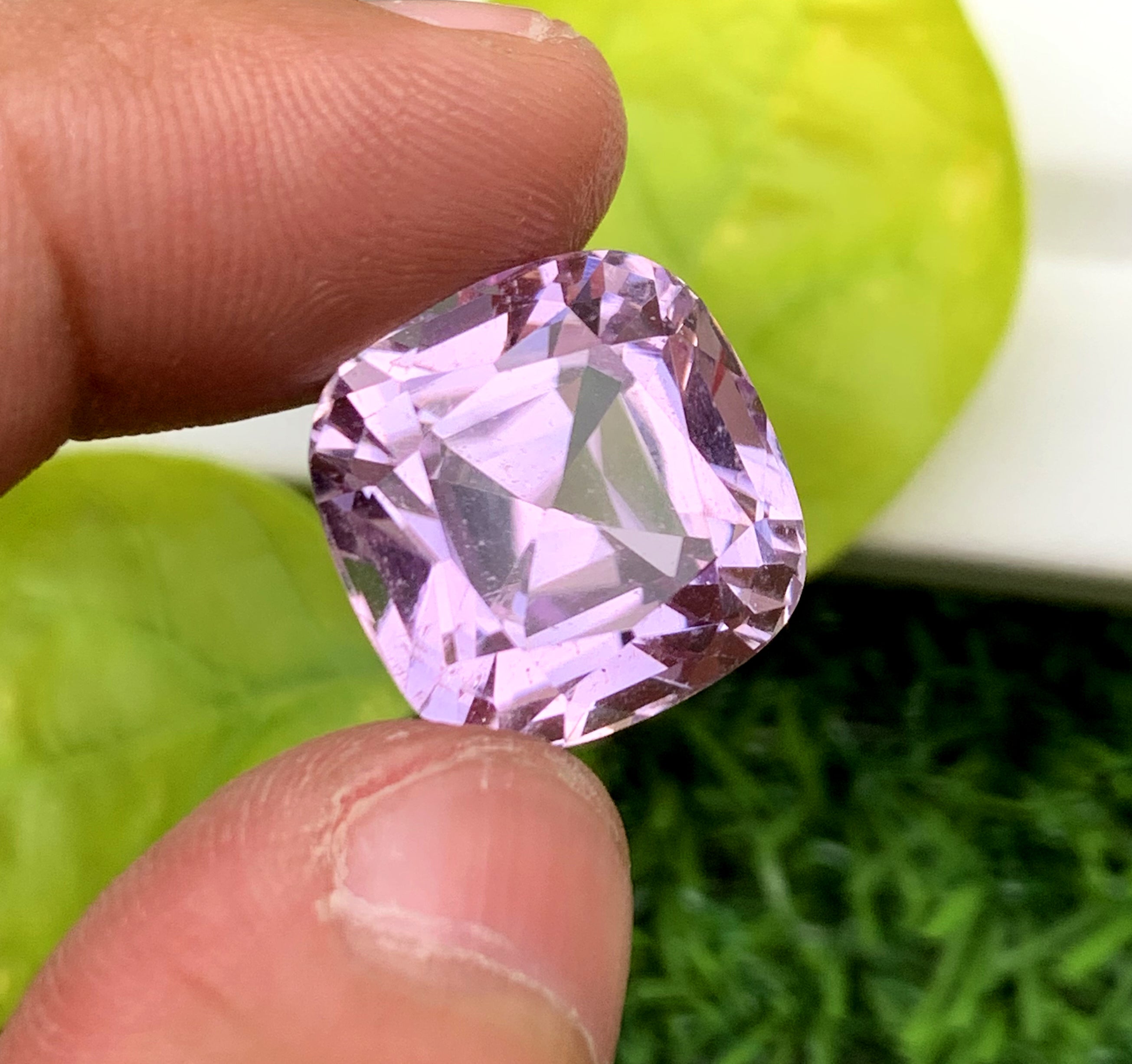 Cusshion Cut Pink Kunzite Gemstone, Loose Gemstone, Kunzite Faceted Cut Stone - 21.60 CT