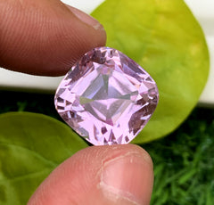 Cusshion Cut Pink Kunzite Gemstone, Loose Gemstone, Kunzite Faceted Cut Stone - 21.60 CT