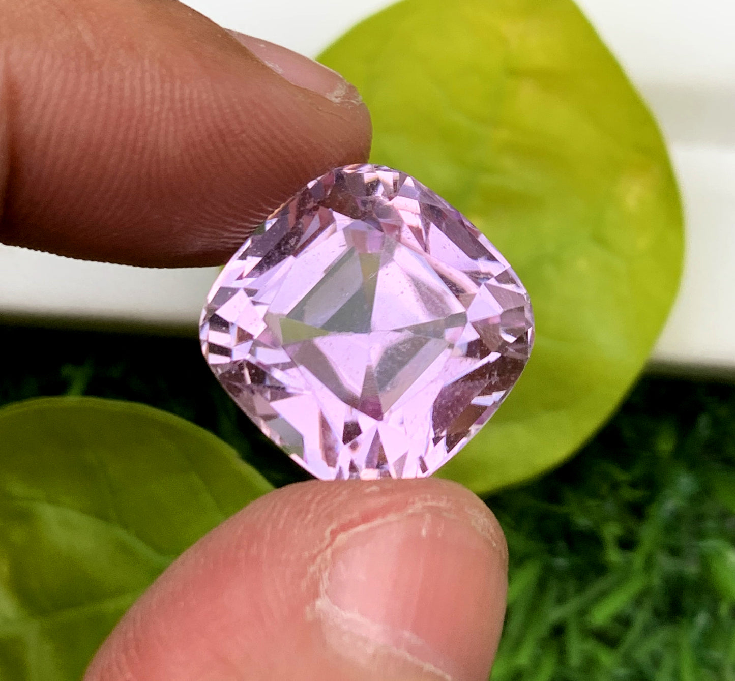 Cusshion Cut Pink Kunzite Gemstone, Loose Gemstone, Kunzite Faceted Cut Stone - 21.60 CT