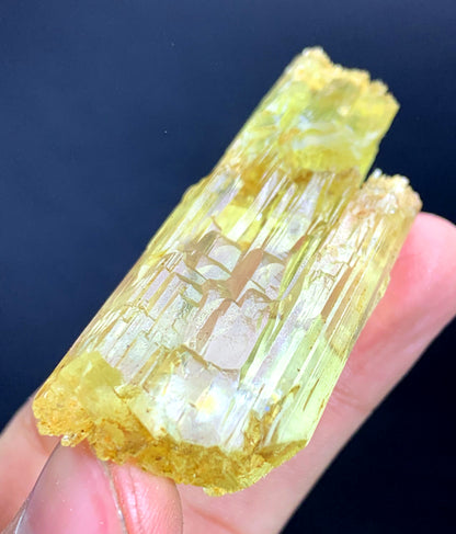 Natural Yellow Triphane Kunzite with Complex Mountain Shape Terminations, Kunzite Stone, Raw Mineral, Kunzite Gemstone - 54 gram
