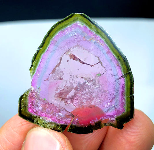 Watermelon Tourmaline Slice, Bicolor Tourmaline, Polished Tourmaline, Paproke Tourmaline - 43.50 CT