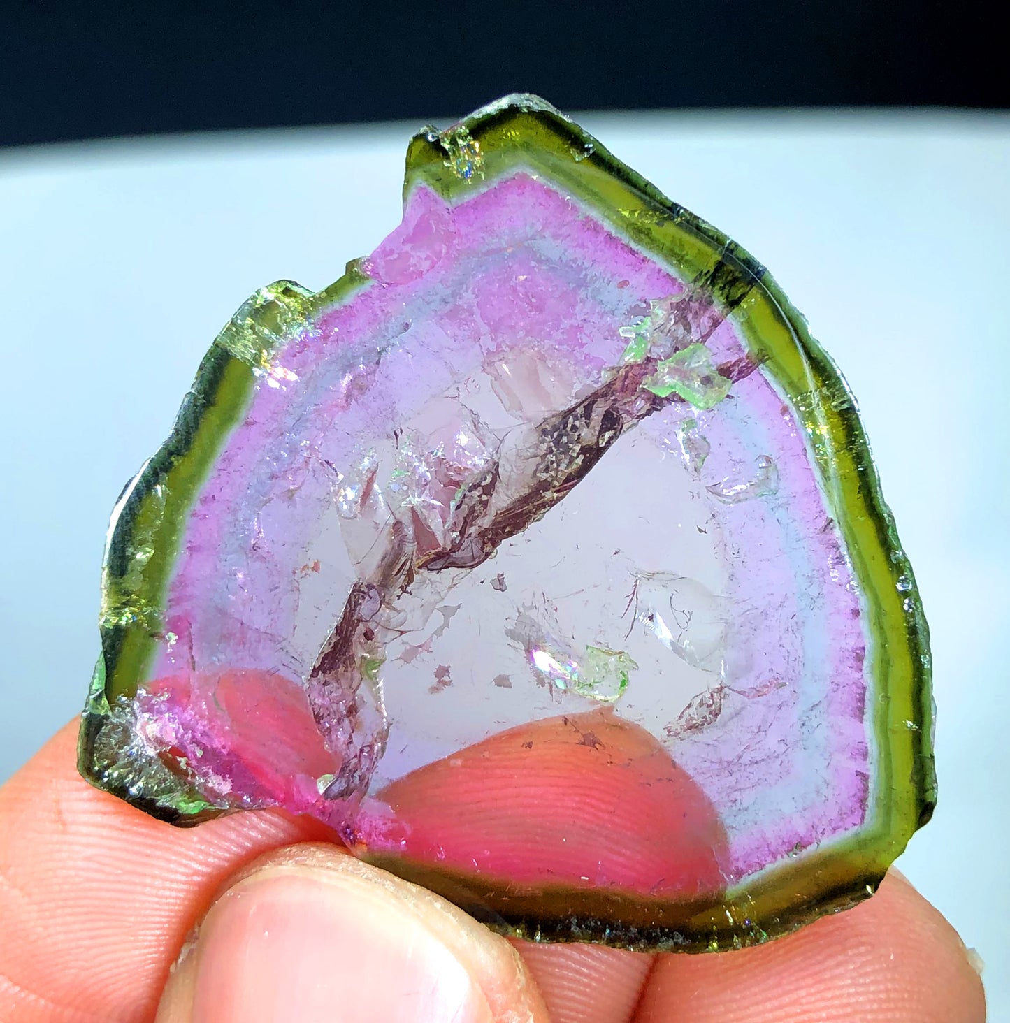 Watermelon Tourmaline Slice, Bicolor Tourmaline, Polished Tourmaline, Paproke Tourmaline - 32.60 CT