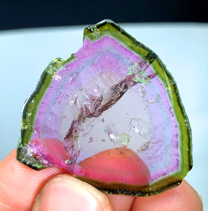 Watermelon Tourmaline Slice, Bicolor Tourmaline, Polished Tourmaline, Paproke Tourmaline - 32.60 CT