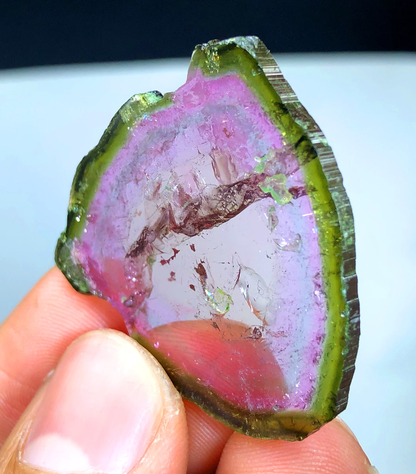 Watermelon Tourmaline Slice, Bicolor Tourmaline, Polished Tourmaline, Paproke Tourmaline - 32.60 CT
