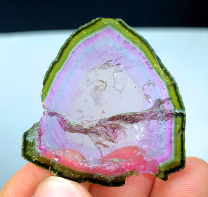 Watermelon Tourmaline Slice, Bicolor Tourmaline, Polished Tourmaline, Paproke Tourmaline - 32.60 CT