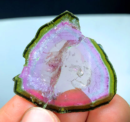 Watermelon Tourmaline Slice, Bicolor Tourmaline, Polished Tourmaline, Paproke Tourmaline - 32.60 CT