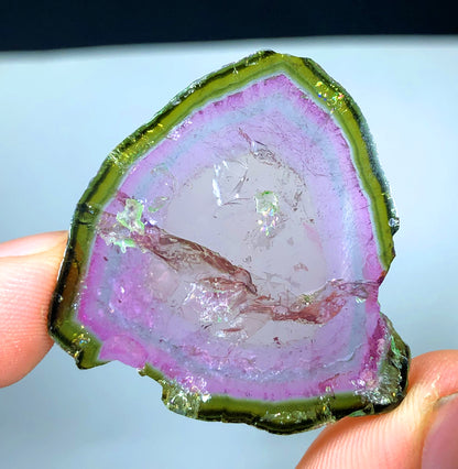 Watermelon Tourmaline Slice, Bicolor Tourmaline, Polished Tourmaline, Paproke Tourmaline - 32.60 CT