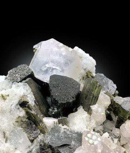 Natural AquaMorganite with Green Tourmalines, Morganite Specimen, AquaMorganite from Afghanistan - 1334 gram