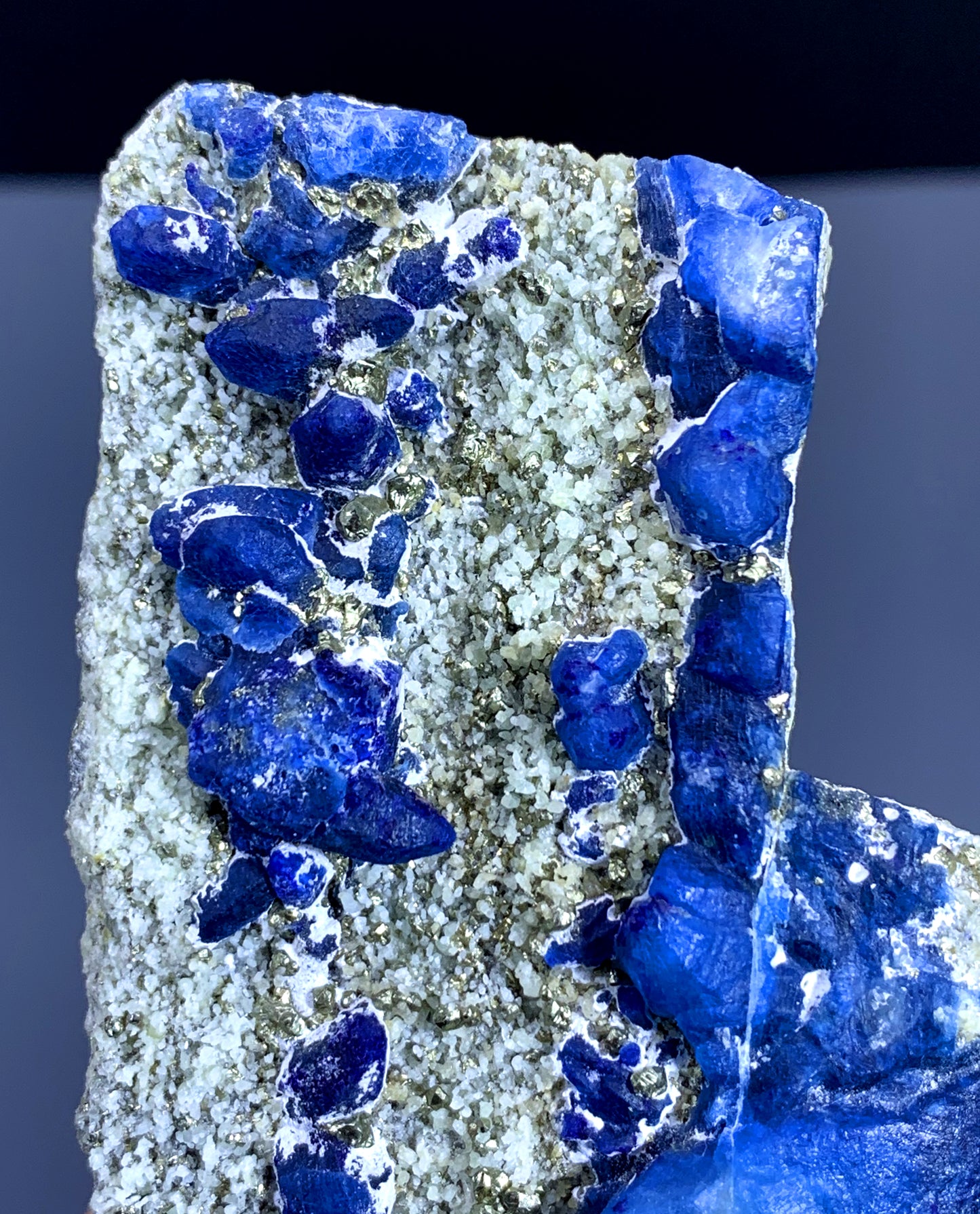 Rare Blue Afghanite with Pyrite on Matri from Afghanistan - 334 gram