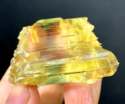 Transparent Yellow Color Triphane Kunzite Crystal, Etched Kunzite, Raw Mineral, Kunzite Crystal from Afghanistan - 57 gram