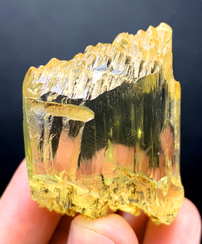 Transparent Yellow Color Triphane Kunzite Crystal, Etched Kunzite, Raw Mineral, Kunzite Crystal from Afghanistan - 57 gram
