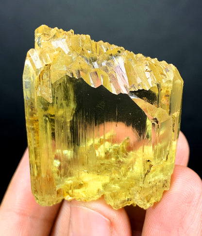 Transparent Yellow Color Triphane Kunzite Crystal, Etched Kunzite, Raw Mineral, Kunzite Crystal from Afghanistan - 57 gram