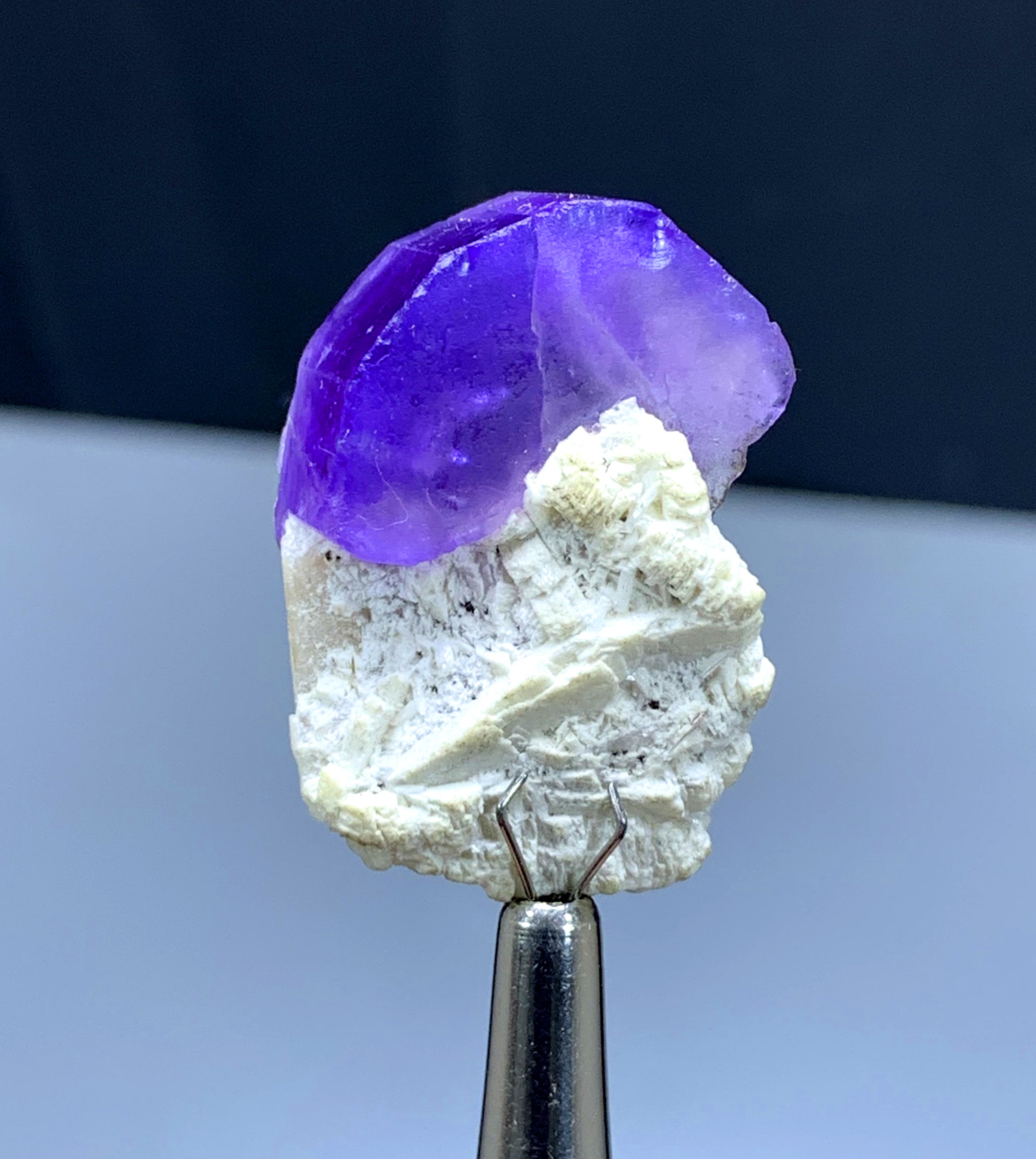 Purple Apatite on Albite on Afghanistan - 40.95 carats
