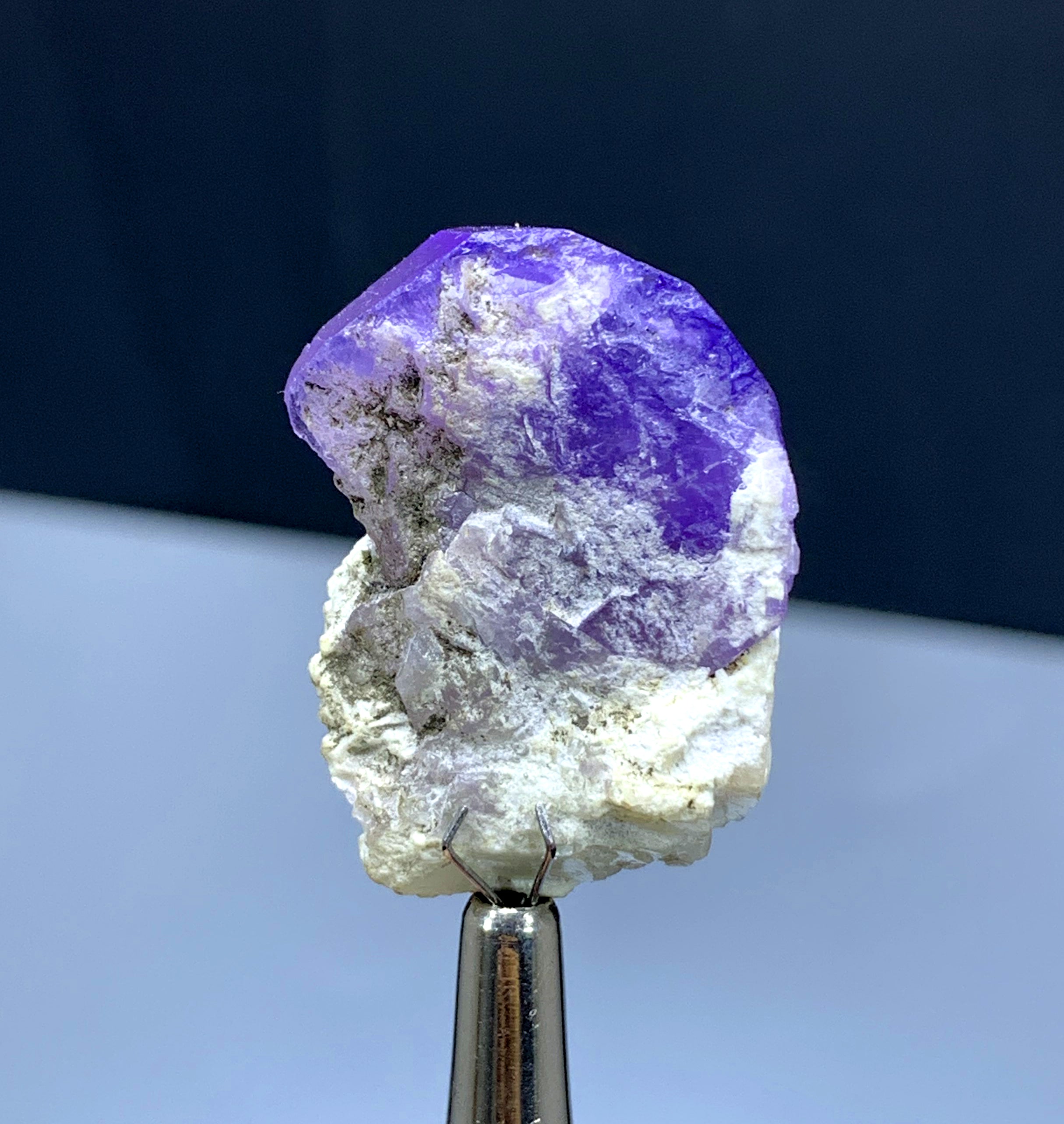 Purple Apatite on Albite on Afghanistan - 40.95 carats