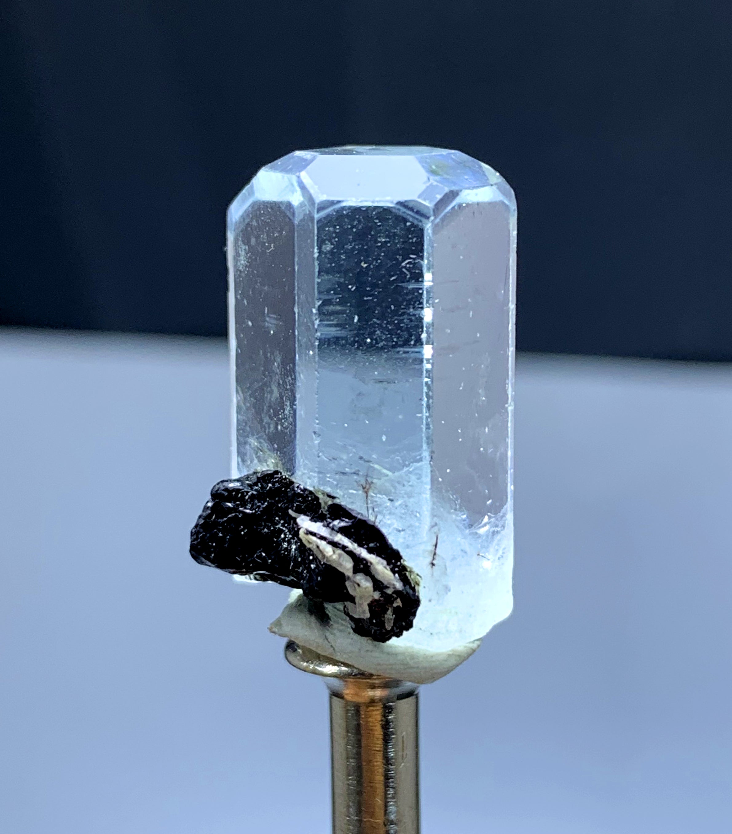 Diamond Cut Gemmy Blue Aquamarine with Hematite from Shigar valley Pakistan - 44.30 carats