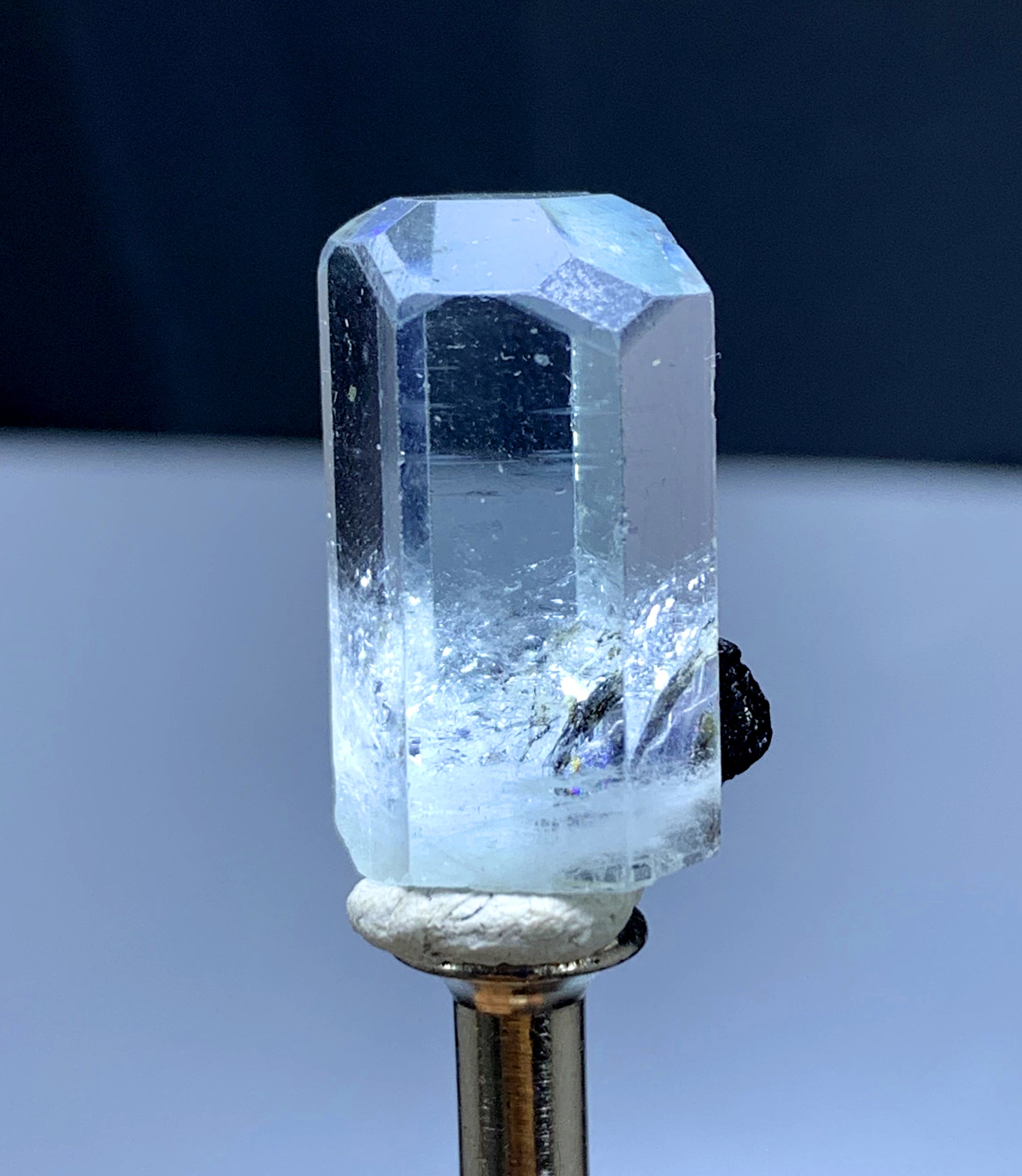 Diamond Cut Gemmy Blue Aquamarine with Hematite from Shigar valley Pakistan - 44.30 carats