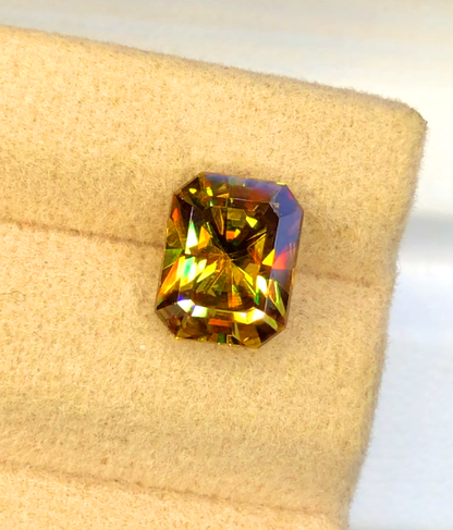 Sparkling Full Fire Sphene Titanite Gemstone With Strong Trichroism, Loose Gemstone, Princes Emerald Cut Faceted Rare Sphene - 2.00 CT