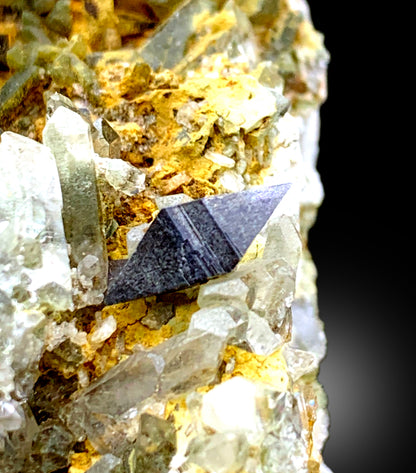 Rare Anatase Crystals on Chlorine Quartz, Quartz Cluster, Raw Mineral, Anatase Specimen from Baluchistan Pakistan - 208 gram