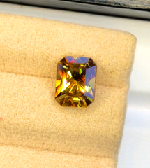 Sparkling Full Fire Sphene Titanite Gemstone With Strong Trichroism, Loose Gemstone, Princes Emerald Cut Faceted Rare Sphene - 2.00 CT