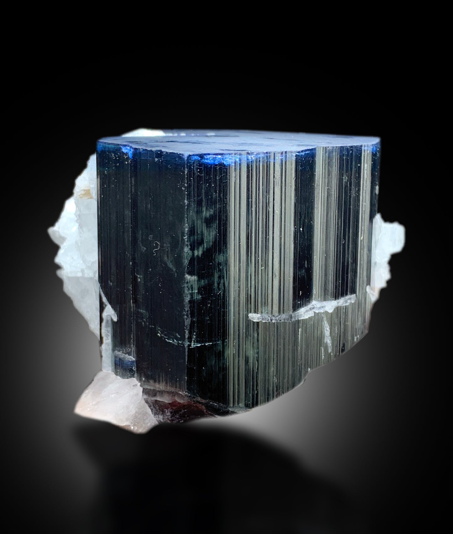 Natural Blue Cap Tourmaline with Cleavelandite Albite, Tourmaline Crystal, Paprok Tourmaline, Tourmaline Specimen - 459 gram