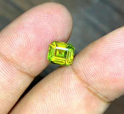 Full Fire Titanite Sphene Gemstone, Octagon Cut Faceted Sphene Cut Stone, Sphene Gemstone for Ring - 1.55 CT
