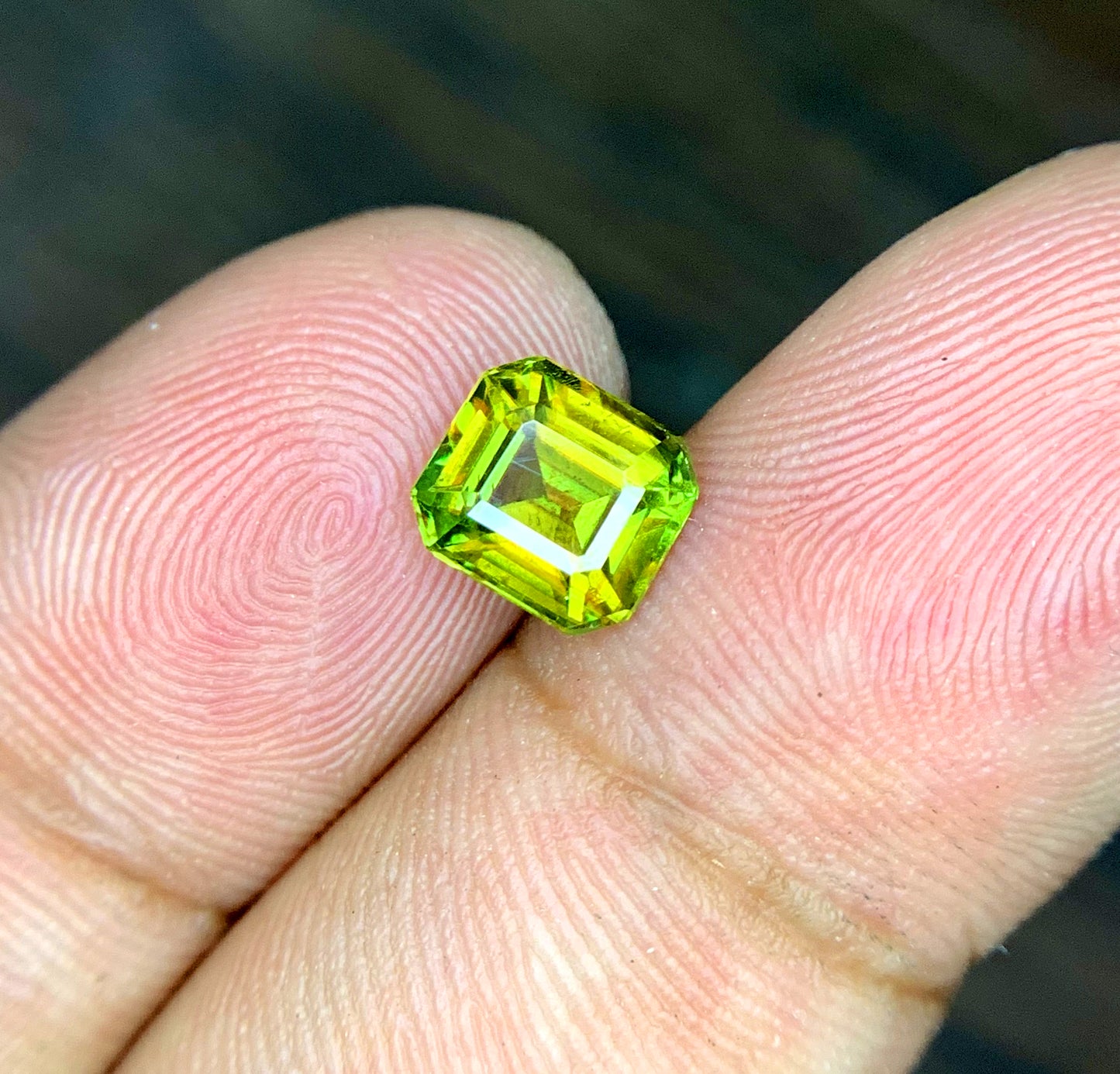 Full Fire Titanite Sphene Gemstone, Octagon Cut Faceted Sphene Cut Stone, Sphene Gemstone for Ring - 1.55 CT