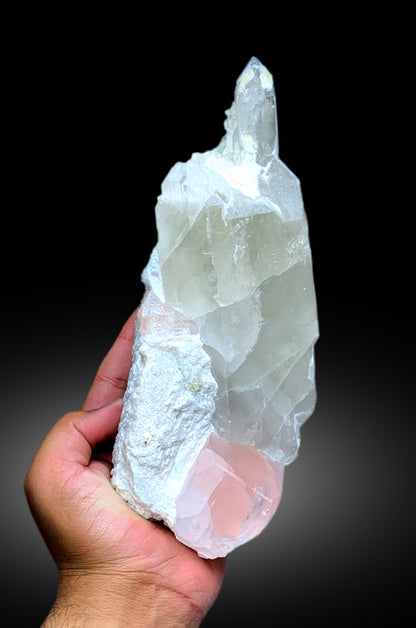 Natural Pink Morganite Crystal on Quartz, Morganite Specimen, Raw Mineral, Morganite from Dara-i-Pech Afghanistan - 2365 gram