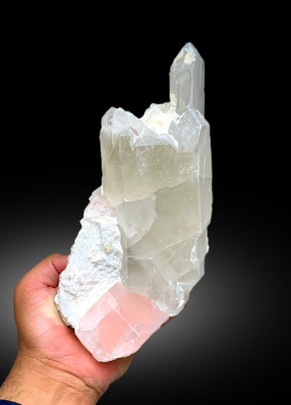 Natural Pink Morganite Crystal on Quartz, Morganite Specimen, Raw Mineral, Morganite from Dara-i-Pech Afghanistan - 2365 gram
