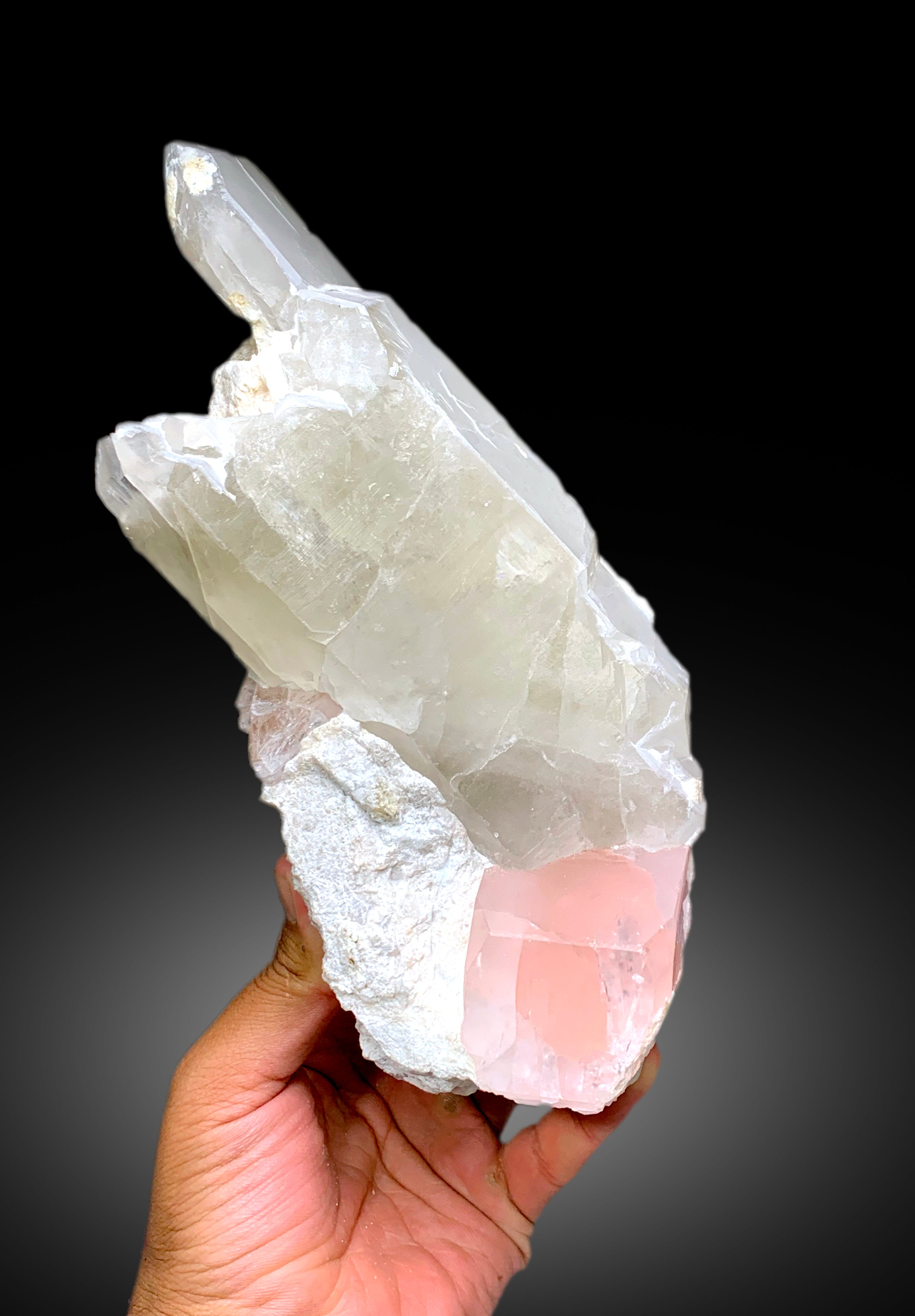 Natural Pink Morganite Crystal on Quartz, Morganite Specimen, Raw Mineral, Morganite from Dara-i-Pech Afghanistan - 2365 gram
